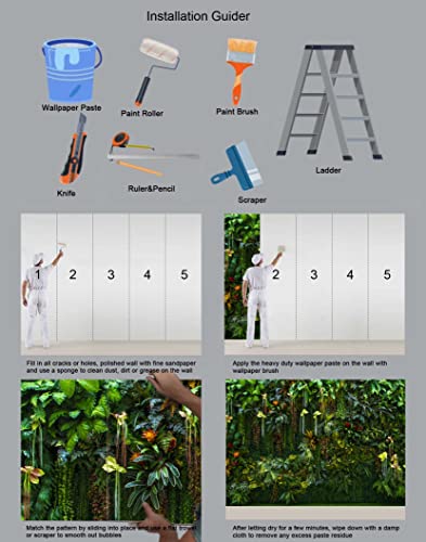Reyhui Green Wallpaper Banana Leaf Floral Mural Wallpaper for Bedroom Living Room TV Background Sofa Wall (not self-Adhesive) - Image 5