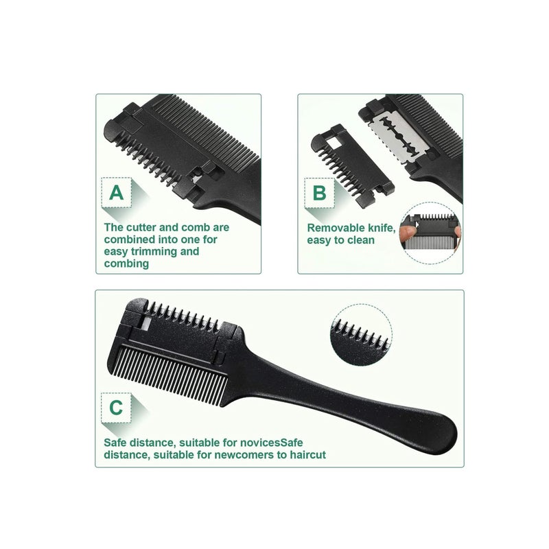 Zikra Razor Comb Hair Thinner Comb Hair Styling Razor Comb, Hair Cutter Razor Comb Cutting Scissors Double Sided Hair Styling Razor Comb Tool for Hair Cutting and Styling - Image 5