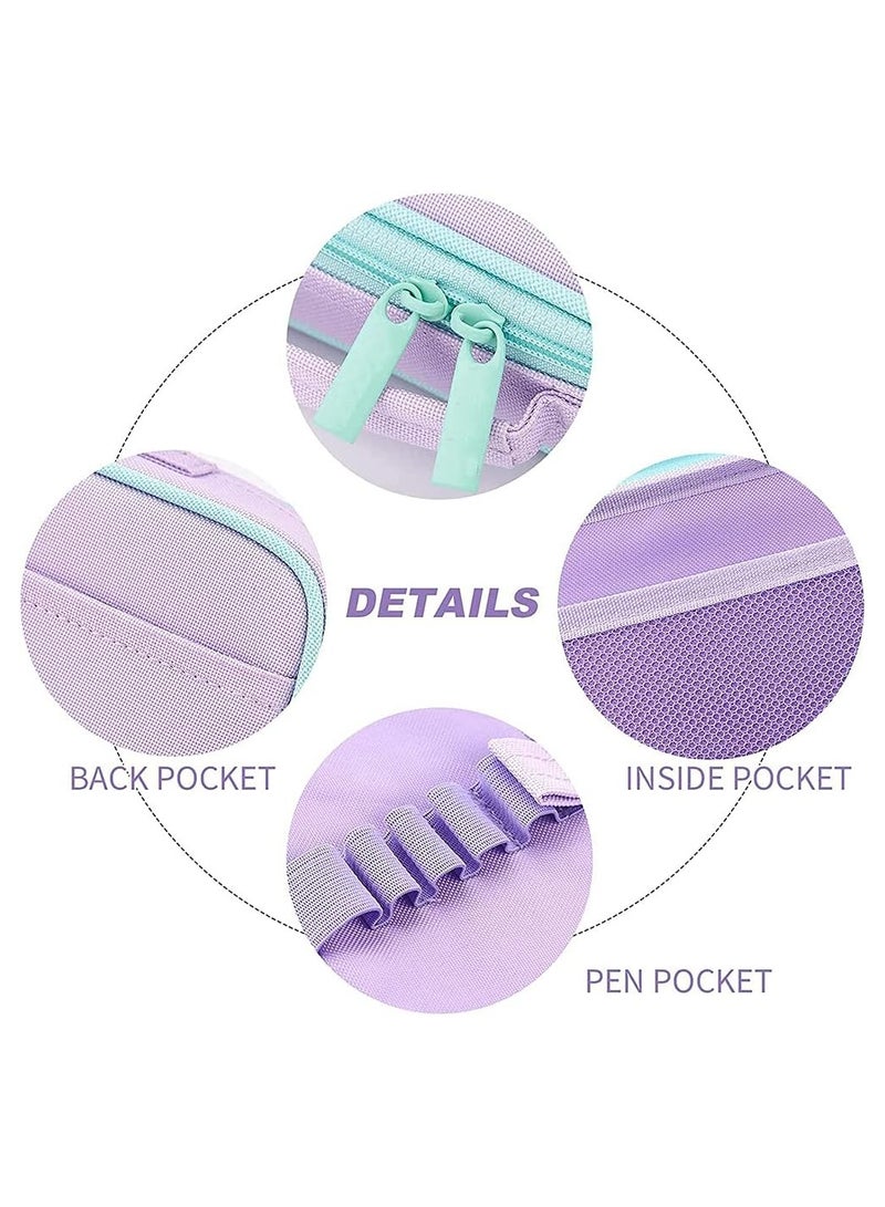 عام حافظة أقلام، حافظة قلم يونيكورن جذابة، سعة متوسطة محمولة ومتعددة الوظائف مع أقسام للفتيات الصغيرات والأطفال والمراهقين - Image 4