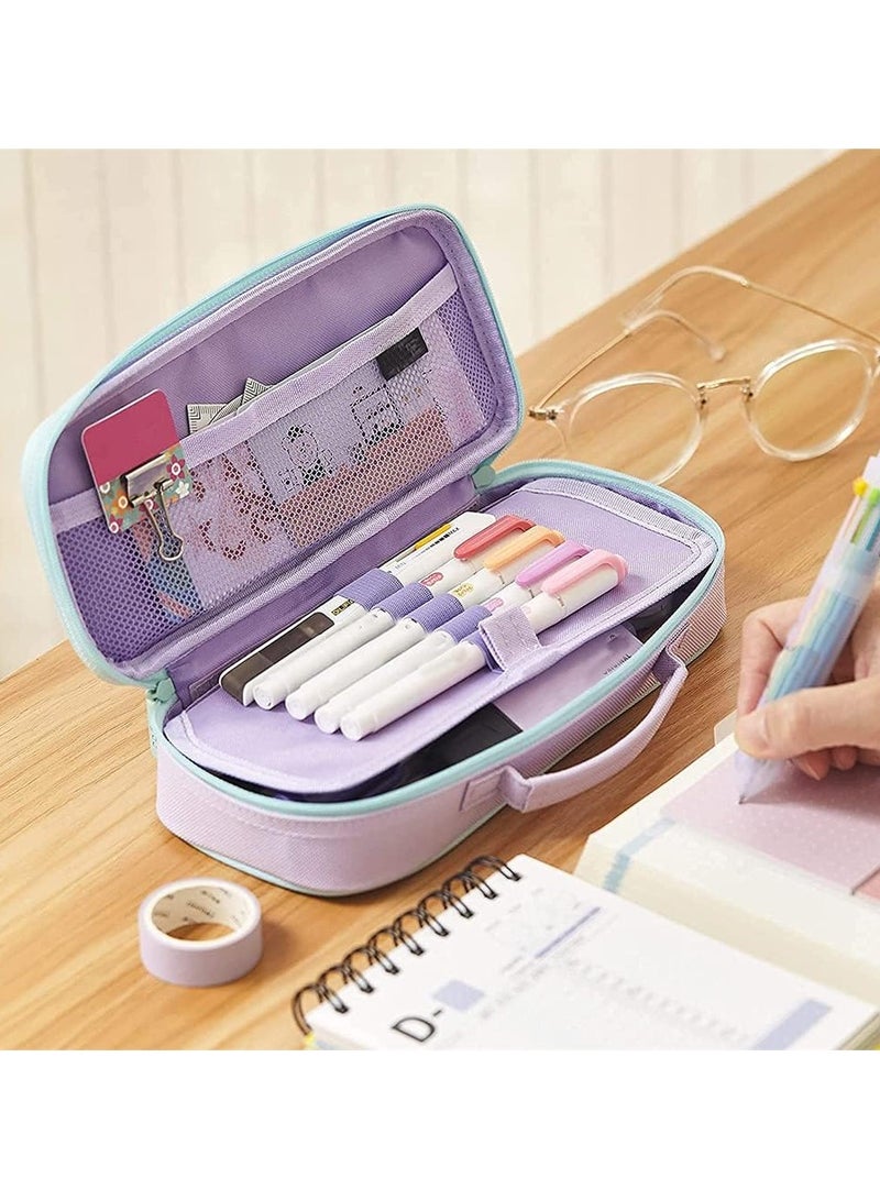 عام حافظة أقلام، حافظة قلم يونيكورن جذابة، سعة متوسطة محمولة ومتعددة الوظائف مع أقسام للفتيات الصغيرات والأطفال والمراهقين - Image 5