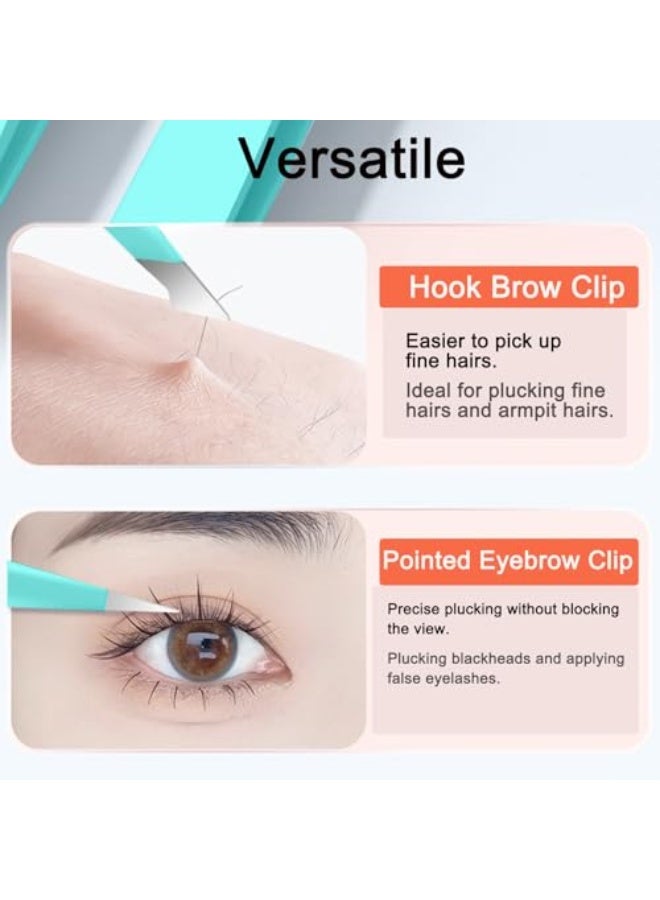 Generic Professional precision tweezer set (4pcs), stainless steel facial hair removal, for women and men, eyebrow and ingrown hair removal, sharp needle nose point for plucking blackheads  - Image 3