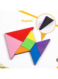 kizh Travel Tangram Puzzle,Magnetic Puzzle Book Game Road Trip Game Jigsaw Shapes Dissection STEM Games with Solution IQ Educational Toy for Kid Adult Challenge Brain Teasers 240 Patterns(2Pcs Tangrams)  - Image 3