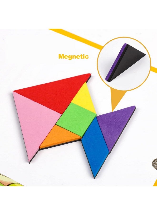 كيزه لعبة ألغاز تانجرام للسفر، كتاب ألغاز مغناطيسي، لعبة رحلة برية، أشكال الصور المقطوعة، تشريح، ألعاب STEM مع حل، لعبة تعليمية IQ للأطفال والكبار، ألعاب ألغاز ذهنية، 240 نمطًا (قطعتان من تانجرام) - Image 3