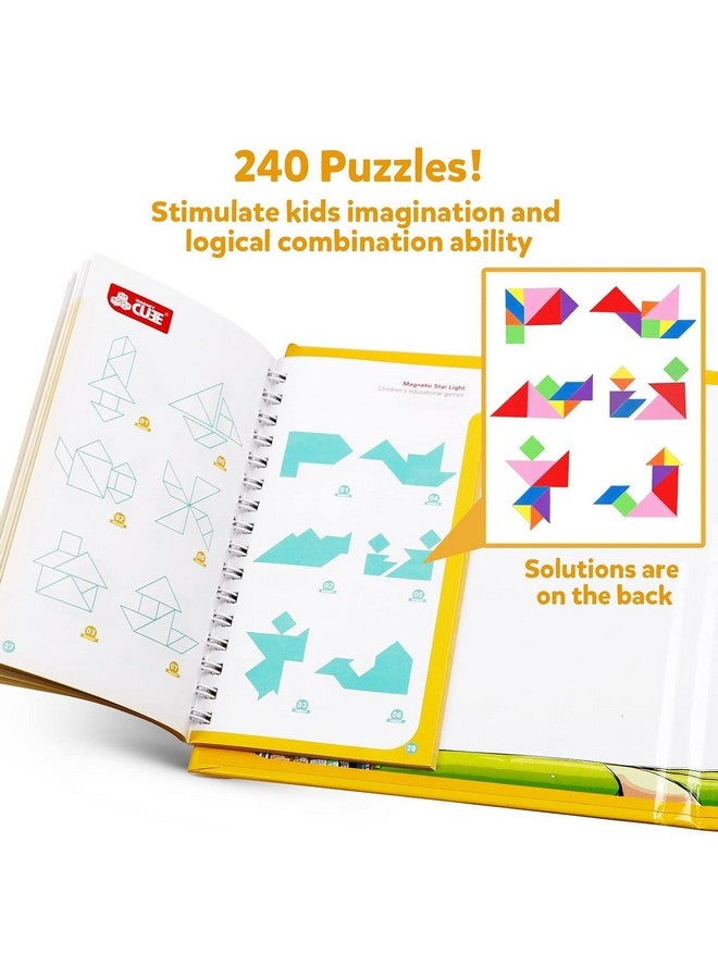 كيزه لعبة ألغاز تانجرام للسفر، كتاب ألغاز مغناطيسي، لعبة رحلة برية، أشكال الصور المقطوعة، تشريح، ألعاب STEM مع حل، لعبة تعليمية IQ للأطفال والكبار، ألعاب ألغاز ذهنية، 240 نمطًا (قطعتان من تانجرام) - Image 4