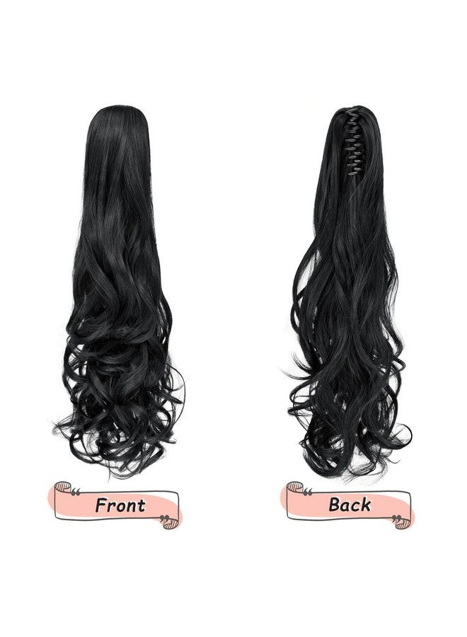 blushia Ponytail Extension,Hair Extension Ponytail 22" Long Claw Hair Extension Synthetic Curly Wavy Hairpieces Ponytail Clip In Ponytail Wig Daily Fluffy Pony Tail For Women - Image 5