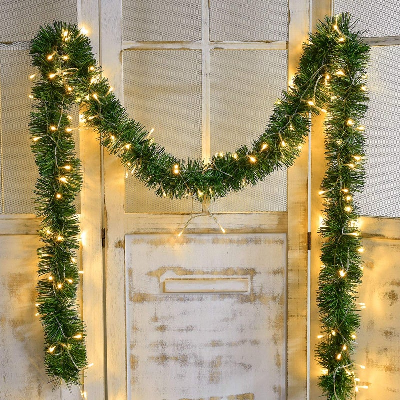 Lvydec Lvydec 164ft Artificial Christmas Garland Decoration Lighted Pine Garland Soft Greenery Garland with 50 LED String Lights for Holiday Party Decoration OutdoorIndoor Use