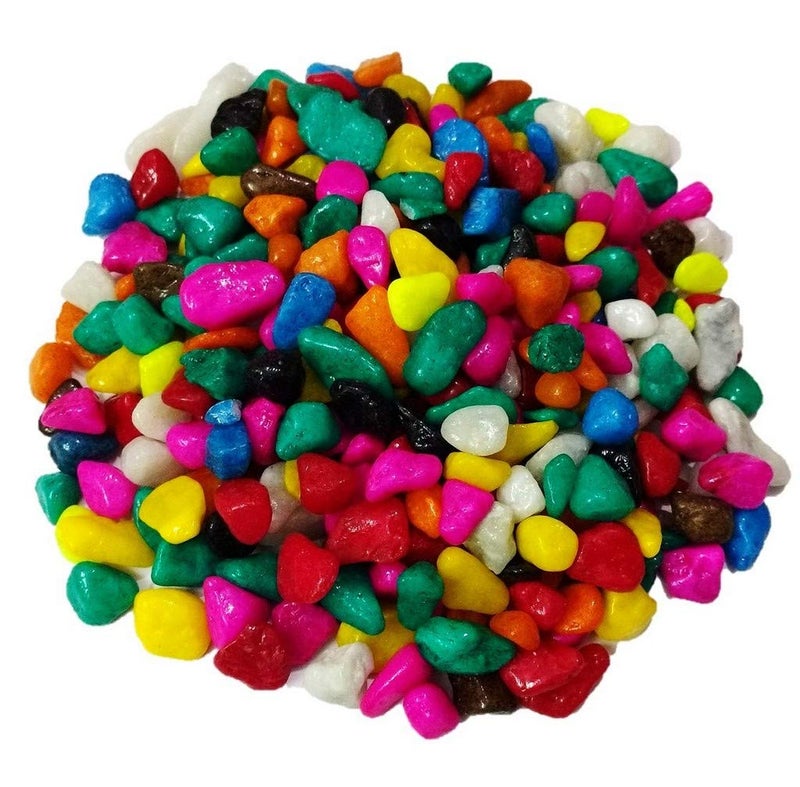 Creative Farmer 1Kg MultiColor Mixed Stone Glossy and Decorative Garden Glass Pebbles Multicolour 1Kg P - Image 1