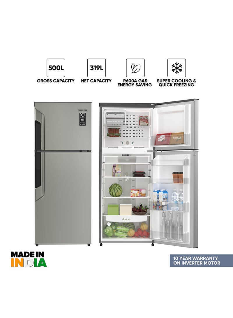 NIKAI Bundle 500L Double Door Frost Free Refrigerator (NRF500FSS) + 7kg FL Fully Automatic Washing Machine (NWM700FN9S) + Microwave 20L (NMO616) 500 L 113 W NRF500FSS+ NWM+NM0 Silver - Image 2