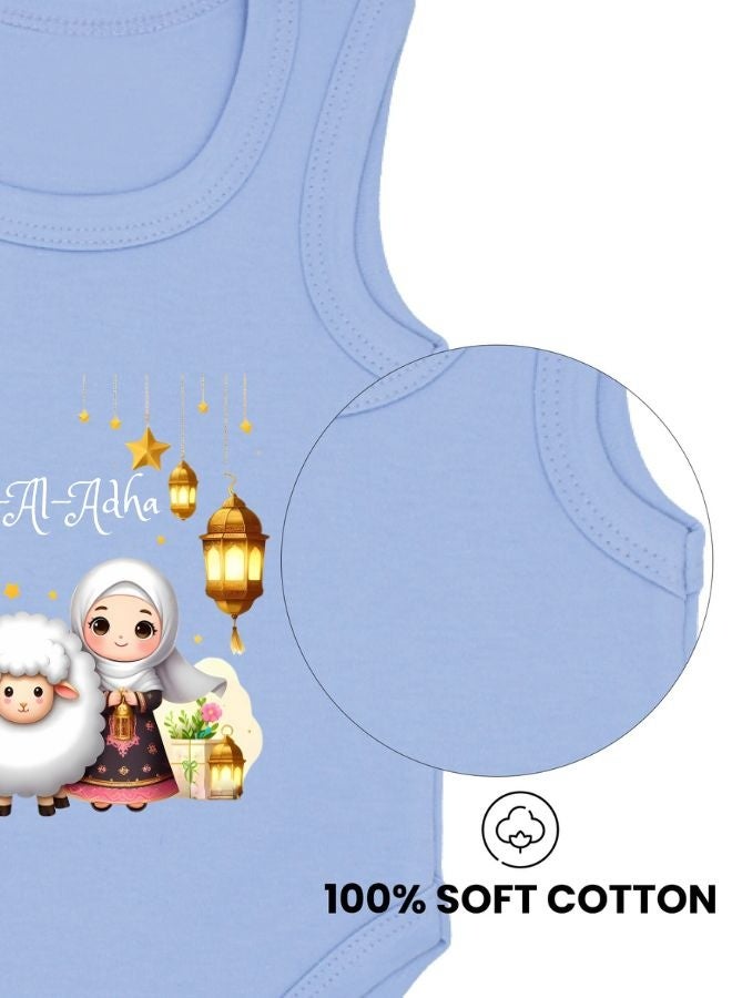 PRINTSHOP4ME Baby Bodysuits Newborn Eid Romper Sleeveless Envelope Neck Outfit Romper Bakra Eid Romper Eid-Al-Adha Mubarak With Family  - Image 3
