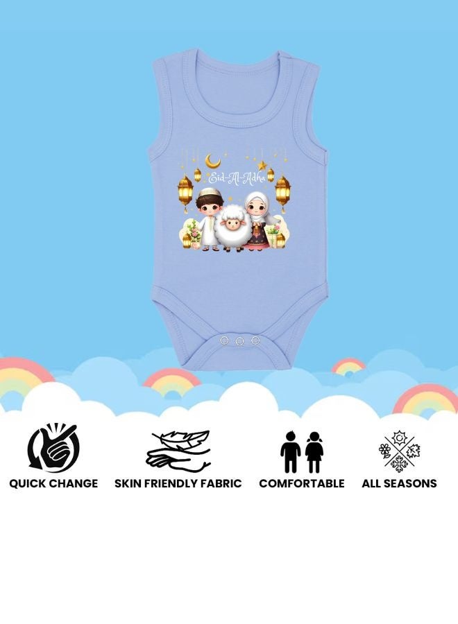 PRINTSHOP4ME Baby Bodysuits Newborn Eid Romper Sleeveless Envelope Neck Outfit Romper Bakra Eid Romper Eid-Al-Adha Mubarak With Family  - Image 4