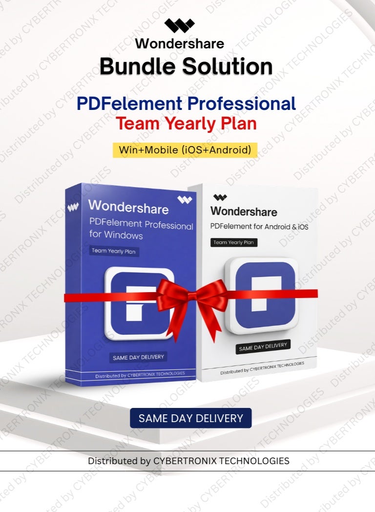 Wondershare Bundle Solution: PDFelement Team |1 Year | Win+Mobile(iOS+Android) |Digital License | Same Day Delivery