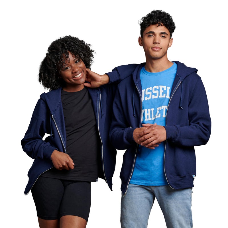 Russell Athletic Men's Dri Power Hooded Zip-up Sweatshirt, Navy, Small - Image 1