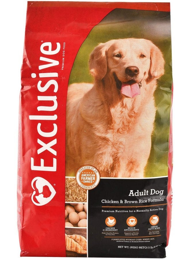 Exclusive | Adult Dog Food | Chicken and Brown Rice Recipe | Nutritionally Complete - 5 Pound (5 lb) Bag