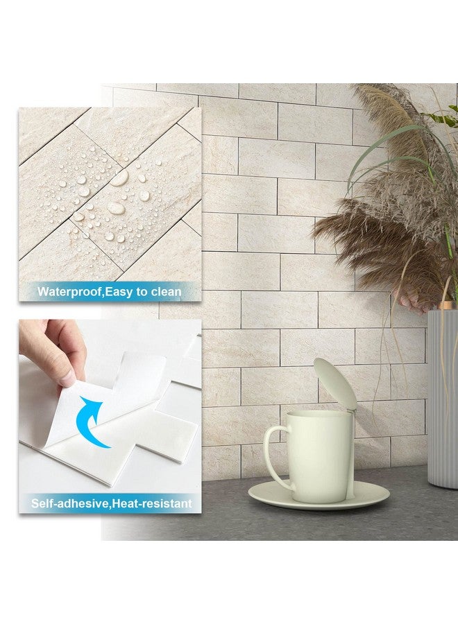 BeNice Peel and Stick Backsplash for Kitchen,Bathroom Wall Backsplash Tile Peel and Stick Shower Tiles Waterproof(10sheets,Rustic Beige) - Image 5