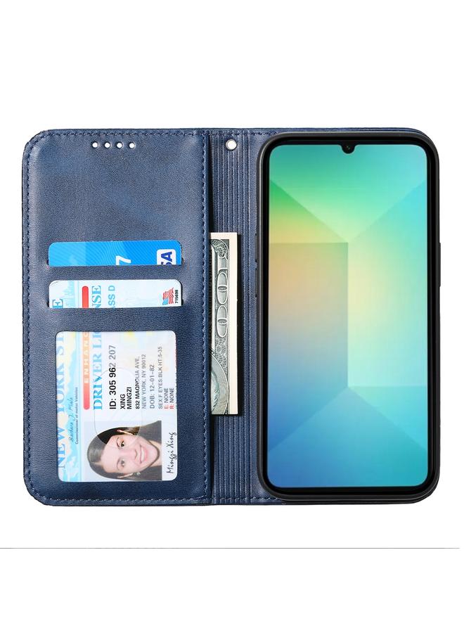 S-TOP Case For Samsung Galaxy A06 4G Cubic Grid Calf Texture Magnetic Leather Phone Case - Image 4