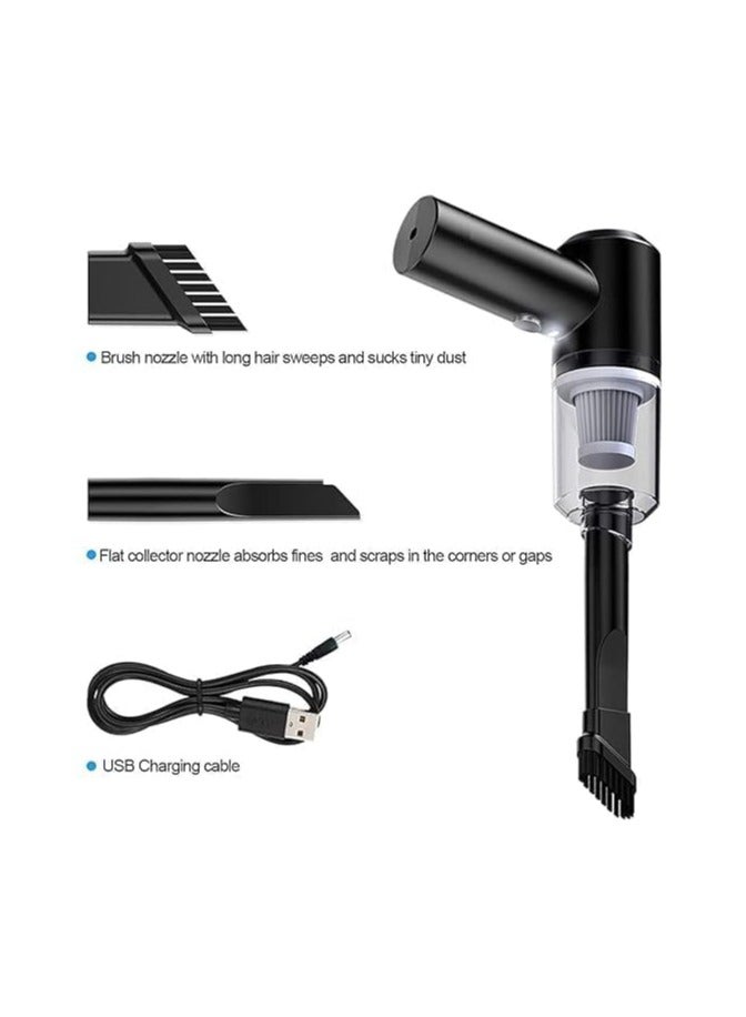 SUKILO Portable High Power 3-in-1 Vacuum Cleaner – Wireless USB Rechargeable Handheld Vacuum for Home & Car, Wet/Dry Cleaning, Built-In LED Light (Black) - Image 2