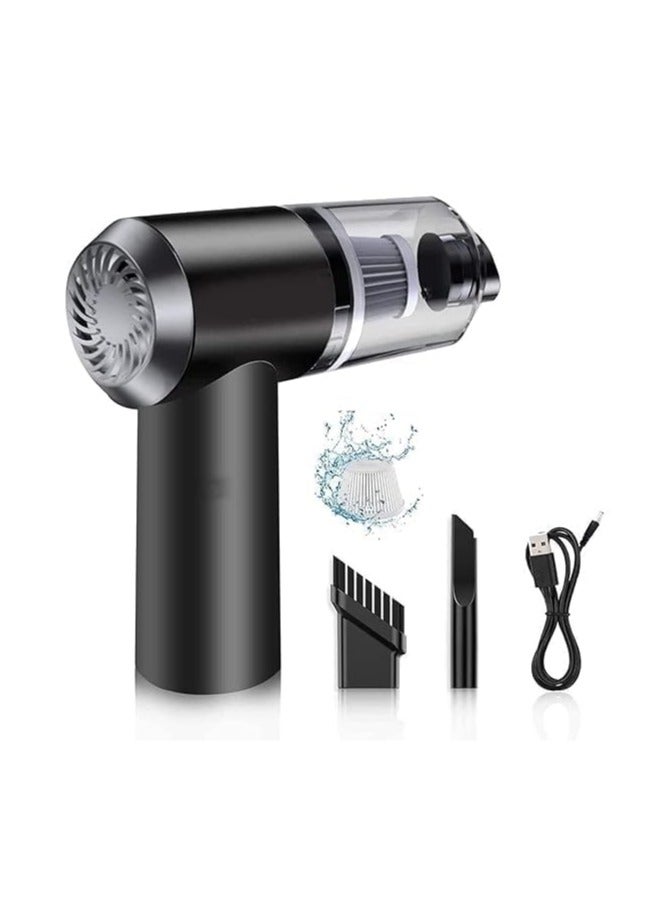 SUKILO Portable High Power 3-in-1 Vacuum Cleaner – Wireless USB Rechargeable Handheld Vacuum for Home & Car, Wet/Dry Cleaning, Built-In LED Light (Black) - Image 1