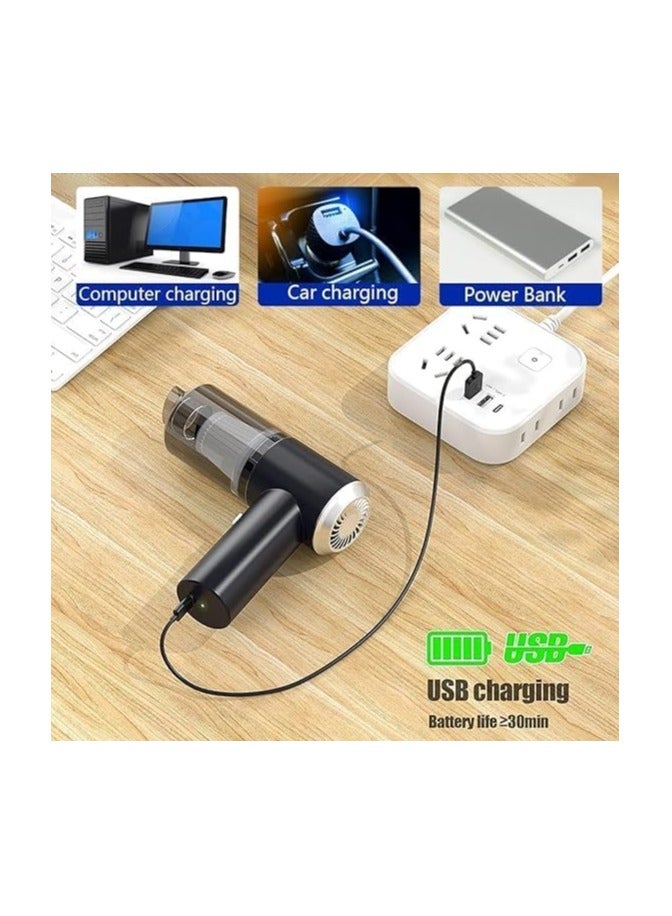 SUKILO Portable High Power 3-in-1 Vacuum Cleaner – Wireless USB Rechargeable Handheld Vacuum for Home & Car, Wet/Dry Cleaning, Built-In LED Light (Black) - Image 4