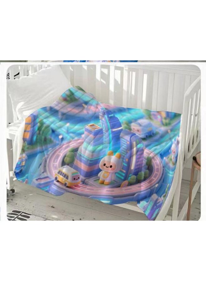 عام بطانية رقيقة من الفانيلا الكرتونية للأطفال والرضع (دافئة ومريحة، ومناسبة للنوم والألعاب) 70 سم * 100 سم - Image 2