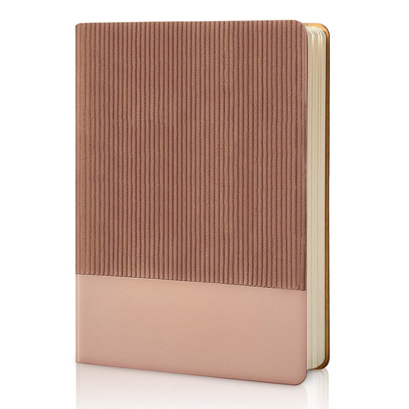 TSFPapier Lined Journal Notebook for Work College Ruled Note Book 5.79"x8.27" A5 PU Leather Daily Journaling 216 Pages for Women Men Writing Home School Supplies Business (Dark Pink) - Image 1