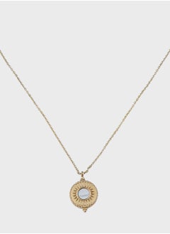 Lady Mauve HELENE CIRCLE PEARL BALL PEAK PENDANT NECKLACE  - Image 2