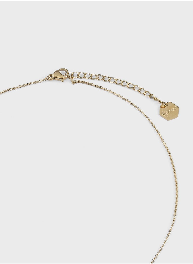 Lady Mauve HELENE CIRCLE PEARL BALL PEAK PENDANT NECKLACE  - Image 3