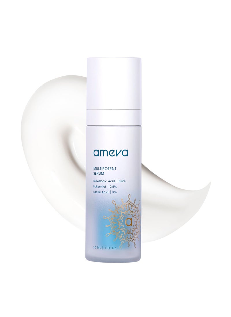 Ameva - AMEVA Mevalonic Acid Multipotent Serum: Plant-Based, Vegan, Boosts Collagen, Hyaluronic Acid, For Sensitive Skin, Anti-Aging, Velvety Soft, Enhances Radiance (Multipotent Serum) - Image 1