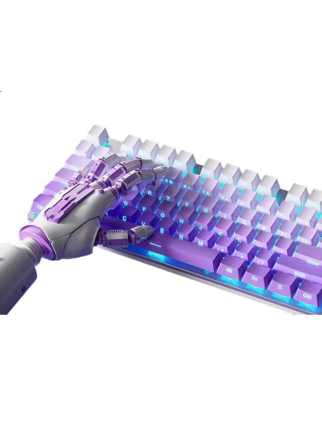 Hp Mechanical Keyboard For Office E-Sports Gaming Wired Desktop Laptop Side Engraved Gradient Fantasy Purple Tea Axis 104 Keys - Image 1