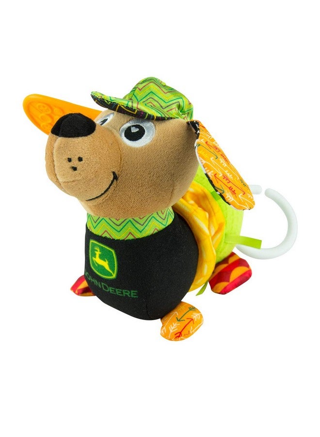 Lamaze John Deere Corn E Dogg Car Seat and Stroller Toy - Soft Baby Hanging Toys - Baby Crinkle Toys with High Contrast Colors - Baby Travel Toys Ages 0 Months and Up