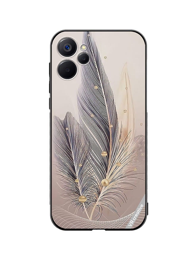 VR CREATIVE Protective Case Cover For Realme 9i 5G Feather Leaf Art Design Multicolour - Image 1