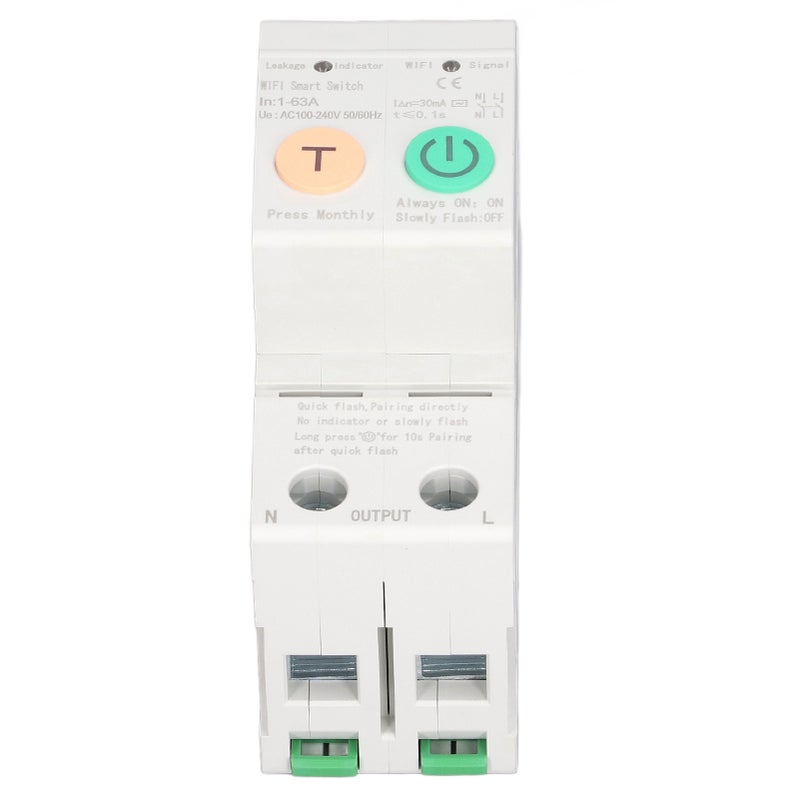 WiFi Circuit Breaker Parameters Adjustable Leakage Protection Data Display Remote Control Circuit Breaker AC100‑240V 2P - Image 1