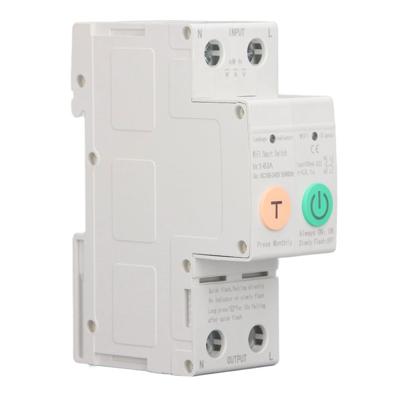 WiFi Circuit Breaker Parameters Adjustable Leakage Protection Data Display Remote Control Circuit Breaker AC100‑240V 2P - Image 4