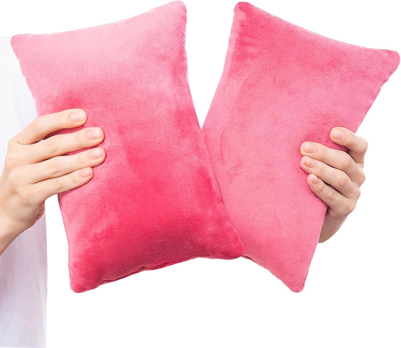 1 MIDDLE ONE 2 Pack Small Pillow, Memory Foam Mini Pillow 11 X 7 Inches for Travel, Sleeping, Nap and Neck, Knee, Lumbar Support, Tiny Cushion for Pet, Dogs (Red) - Image 1