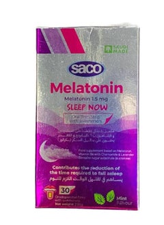 Saco Vitamin Melatonin 1.5 mg Sako in the form of slices with mint flavor 30 slices  - Image 2