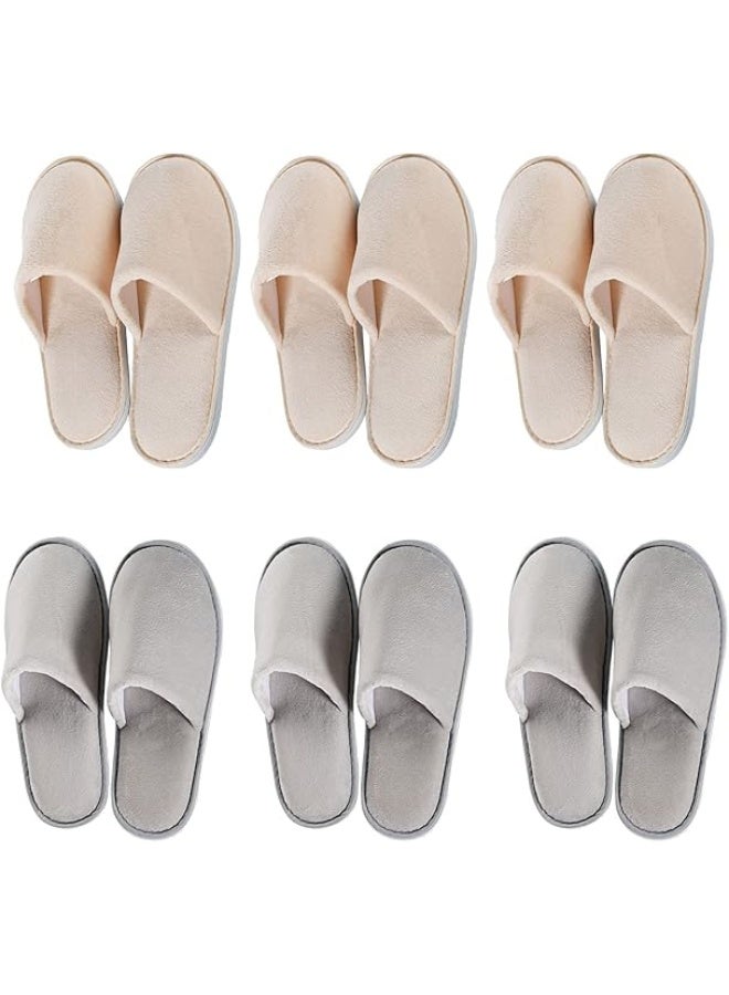 يلا جوي 6 أزواج الحذاء القابل للتصرف للضيوف ، الحذاء القابل للتصرف غير المنزلق ، قابل للغسيل ، والتي يمكن استخدامها كنساء الرجال ، المنزل ، الداخلي ، الحمام ، غرفة النوم ، الفندق ، حذاء العروس - Image 1