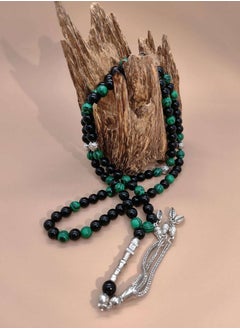 MAJOOD 99 Malachite Beads With Black Onyx Prayer Beads/8MM  - Image 3