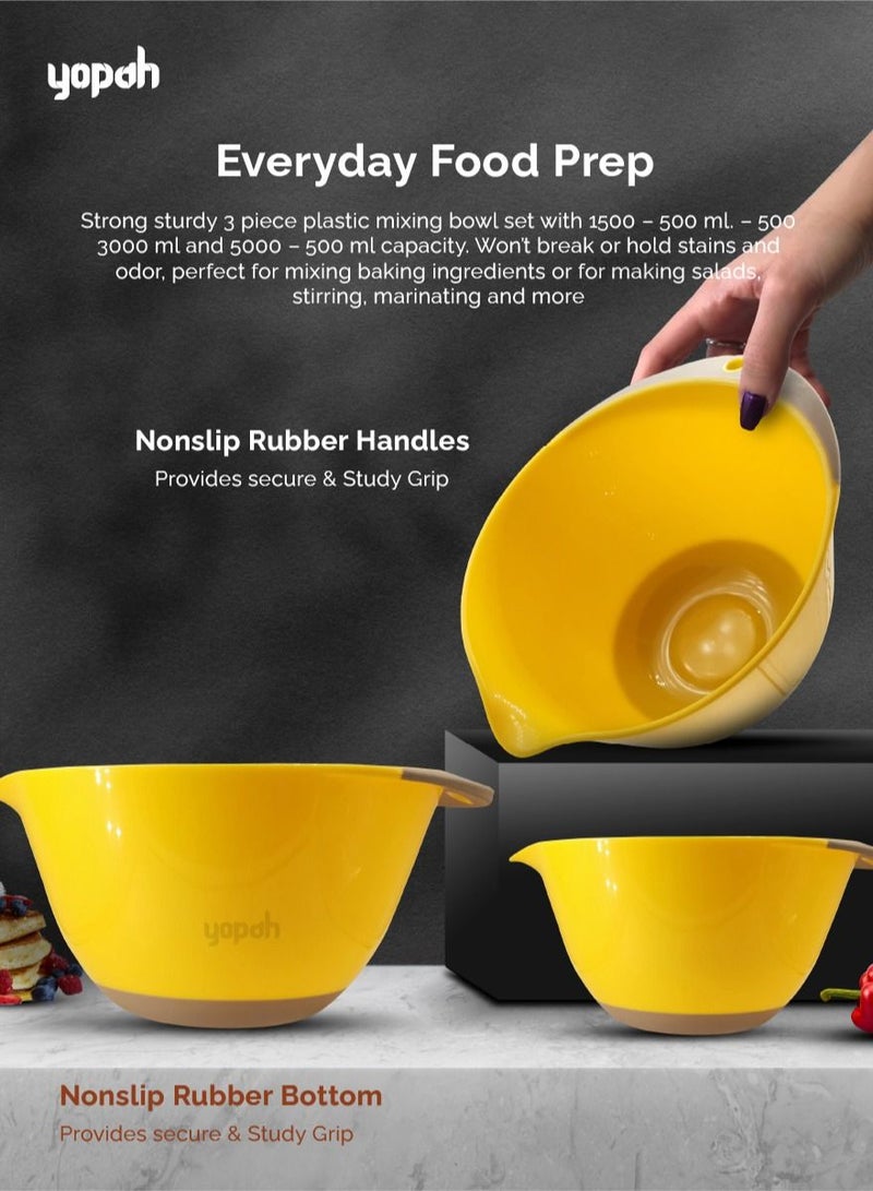 yopah 3 Piece High Quality Mixing Bowl Set - Image 4