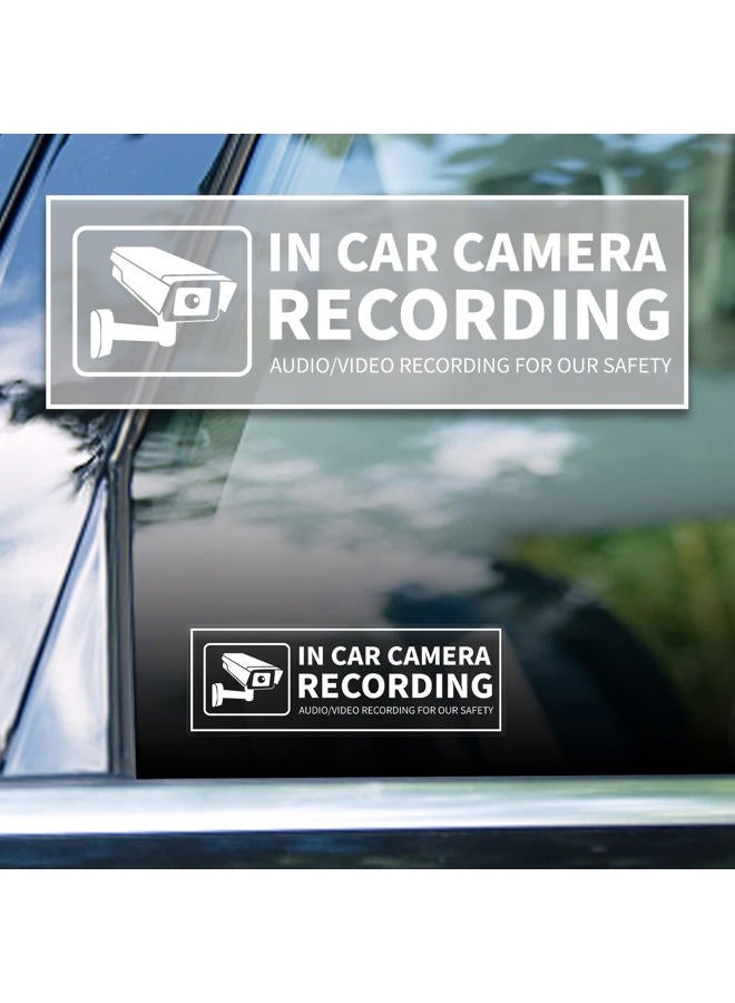 EVQ in Car Camera Audio Video Recording Window Vinyl Stickers 2×6 Inch Back Self-Adhesive Security Warning Sign Removable for Car Vehicle 8 Pack - Image 2