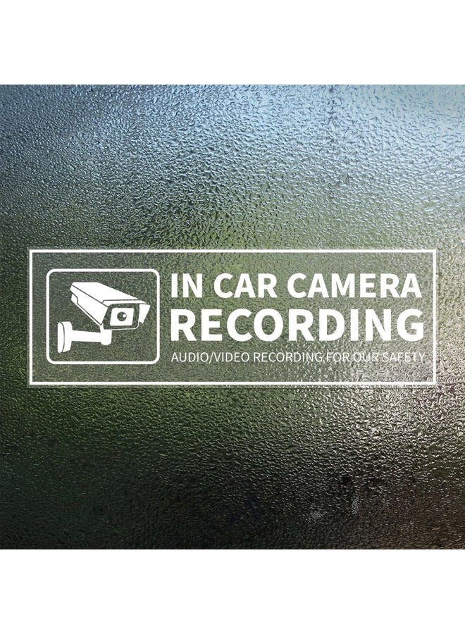 EVQ in Car Camera Audio Video Recording Window Vinyl Stickers 2×6 Inch Back Self-Adhesive Security Warning Sign Removable for Car Vehicle 8 Pack - Image 1