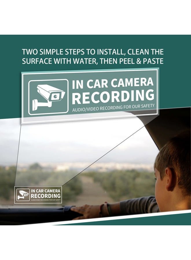 EVQ in Car Camera Audio Video Recording Window Vinyl Stickers 2×6 Inch Back Self-Adhesive Security Warning Sign Removable for Car Vehicle 8 Pack - Image 3
