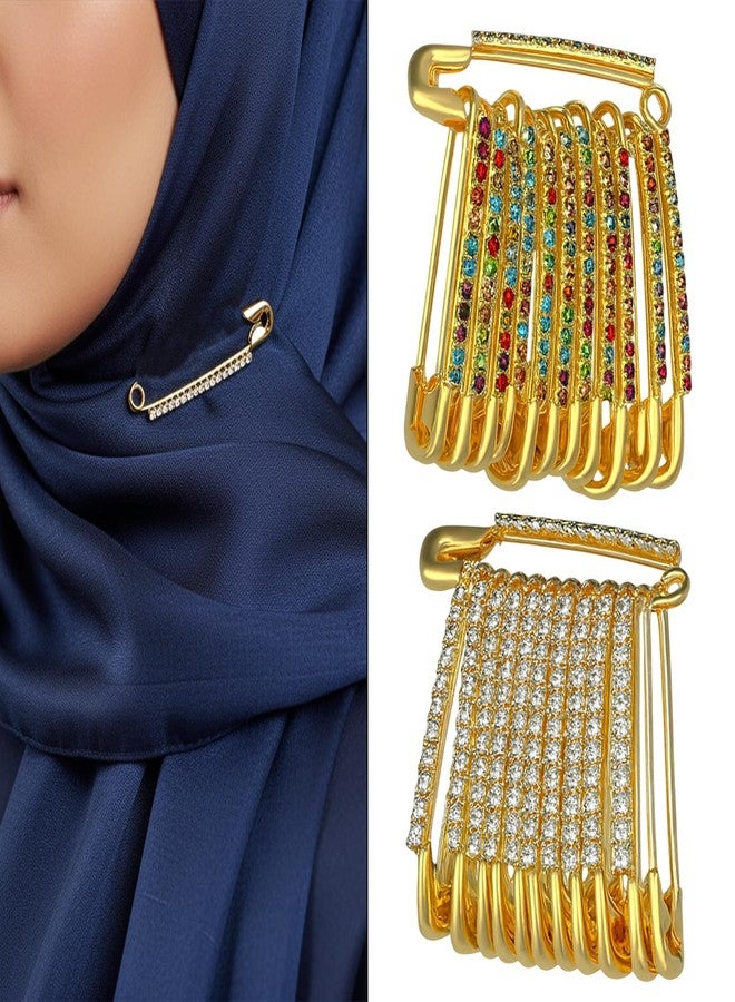 THANUS CRAFT THANU'S CRAFT Multicolour Diamond Safety Stone Saree Pleats Pins Dupatta Chunari Scarfs Dress Clothes Brooch Pin for Women - Image 2