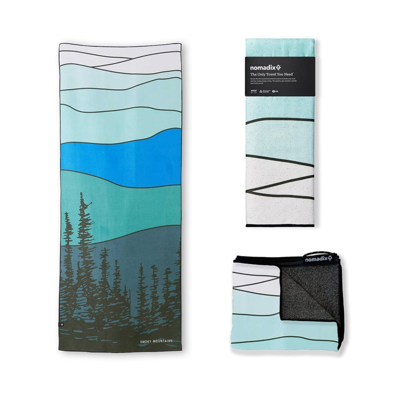 Nomadix Original Towel - Perfect for Beach, Pool, Travel, Camping, Yoga - Made with Recycled Materials - Super Absorbent - Sand Resistant - Smoky Mountain National Park - 72.5x30 - Image 1