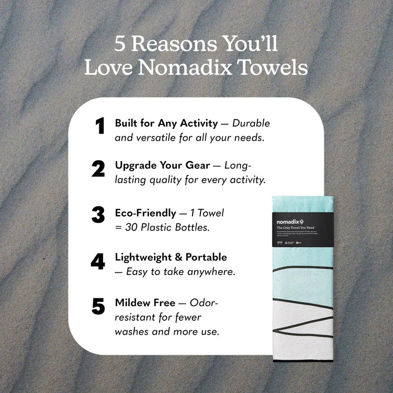 Nomadix Original Towel - Perfect for Beach, Pool, Travel, Camping, Yoga - Made with Recycled Materials - Super Absorbent - Sand Resistant - Smoky Mountain National Park - 72.5x30 - Image 2