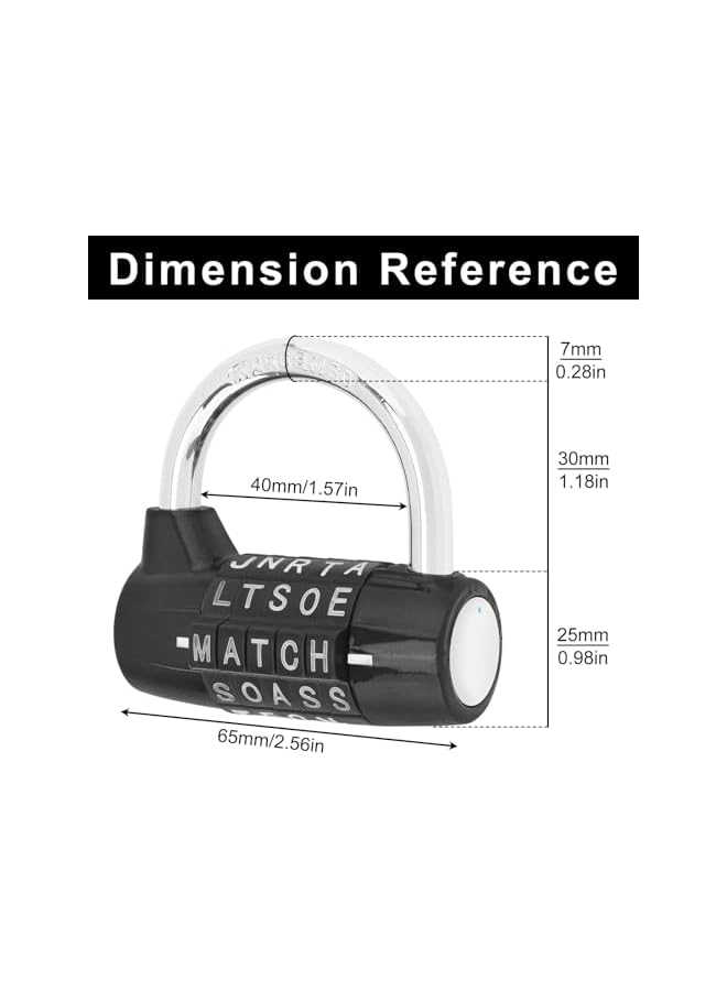 PROMASS PROMASS Gym Locker Lock 5 Letter Word Lock Safety Padlock Password Combination Resettable Padlocks for School Gym Locker, Sports, Locker, Fence, Toolbox, Case, Hasp Storage (Black)  - Image 5