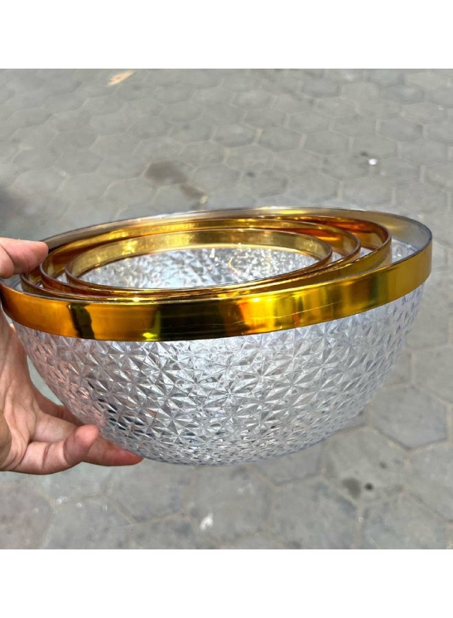 طقم بولات أكريلك بحواف ذهبي مقاس صغير (القطعه الواحده)  - Image 2