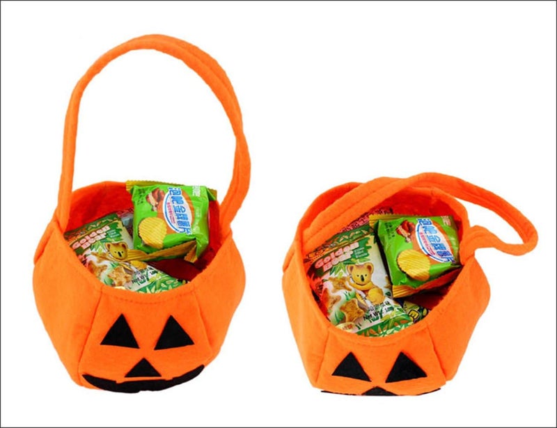 Patiky Halloween Bags Pumpkin Candy Holders for Kids Child Play Trick or Treat Snack Basket Bag PTK13 - Image 5