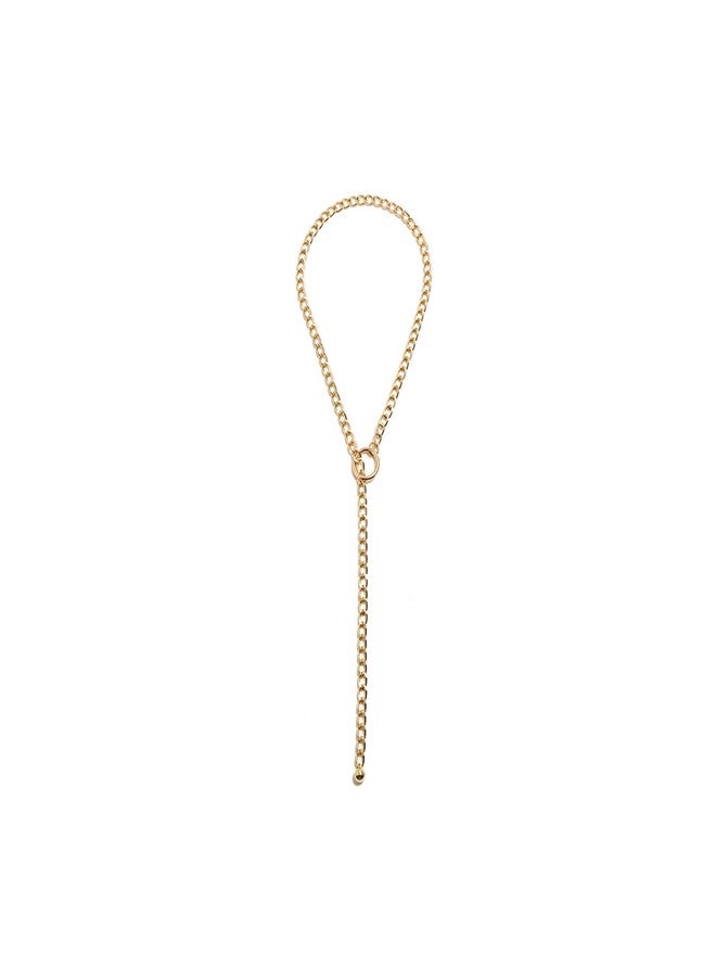 Decixde Gothic O-Ring Pendant Necklace - Slip Chain, Adjustable Lariat Y-Necklace, Chunky Choker for Women & Men (Gold) - Image 1