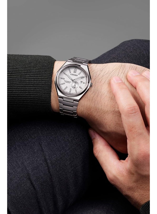 سيتيزن ساعة رجالية ميكانيكية فضية بسوار سوبر تيتانيوم - - - Image 5