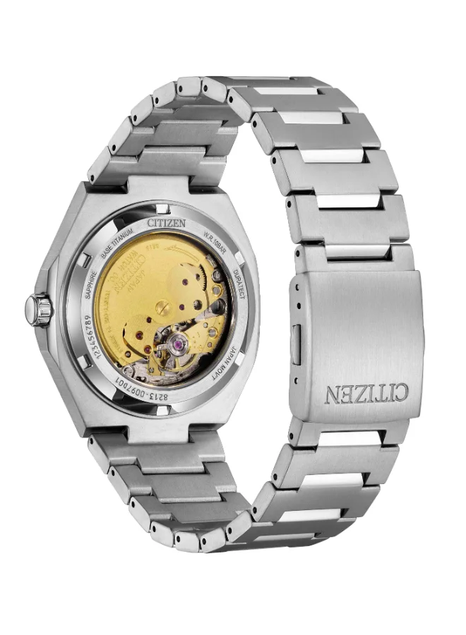 سيتيزن ساعة رجالية ميكانيكية فضية بسوار سوبر تيتانيوم - -