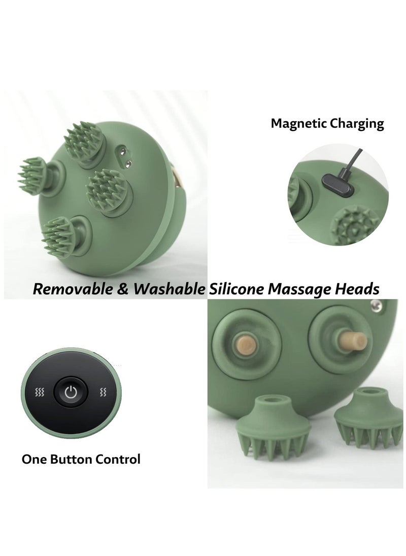 KASTWAVE 【Top Features】 Head massager adopts 3D design based on ergonomics, so it is difficult to feel tired even if you hold the scalp brush for a long time. 4 detachable rollers, with 84 soft massage heads,  - Image 4